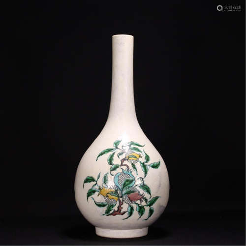 CHINESE PORCELAIN WUCAI FLOWER VASE