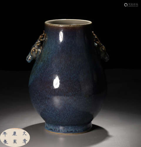 A JUNYAO BLUE GLAZE ZUN VASE