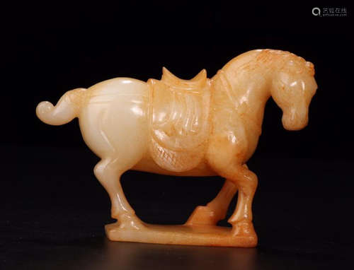 A HETIAN JADE CARVED HORSE SHAPED PENDANT