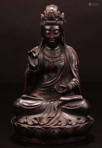 A CHENXIANG WOOD CARVED GUANYIN BUDDHA