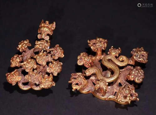 GOLD 9 DRAGON BUCKLE FOR 2