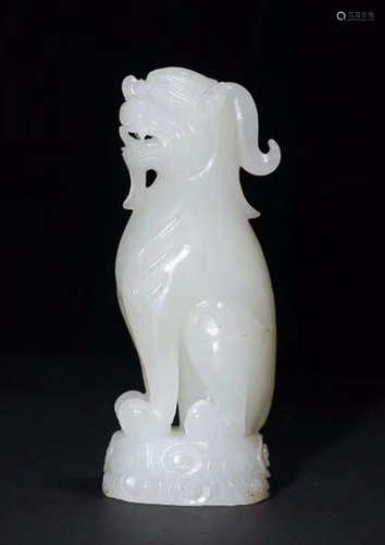 WHITE HETIAN JADE PI XIU ORNAMENT