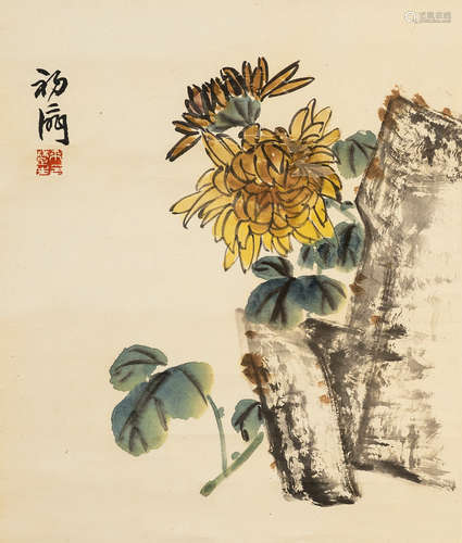 来楚生 花卉 镜片