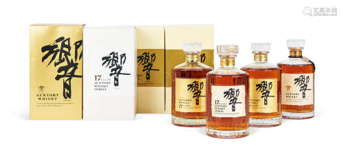 绝版受赏版〓 金花标响17年及响17年日本调和威士忌 4瓶