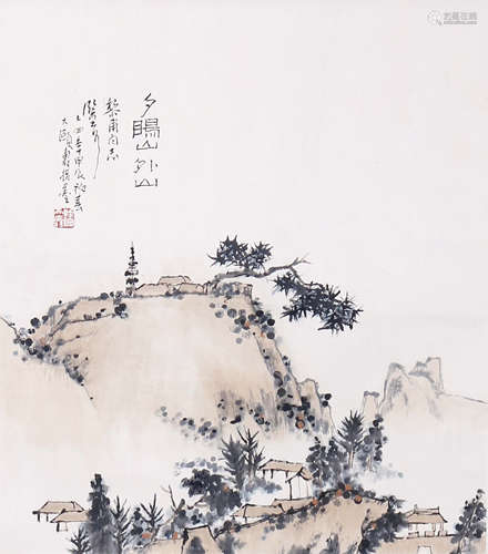 潘天壽  山水 立軸