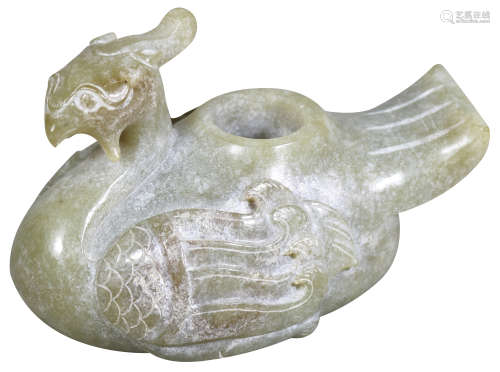 漢 青白玉鳳鳥水洗 Han  Dynasty (206BC–220AD)