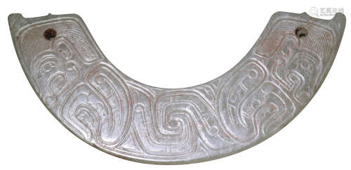 漢 西州紋色白玉環 Han  Dynasty (206BC–220AD)