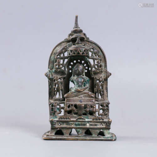16世纪铜合金刻梵文耆那教祖师坐像