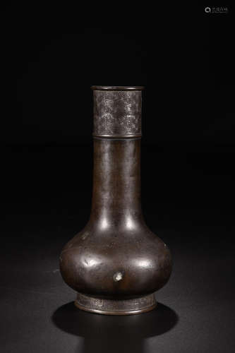 A COPPER LONG NECK VASE