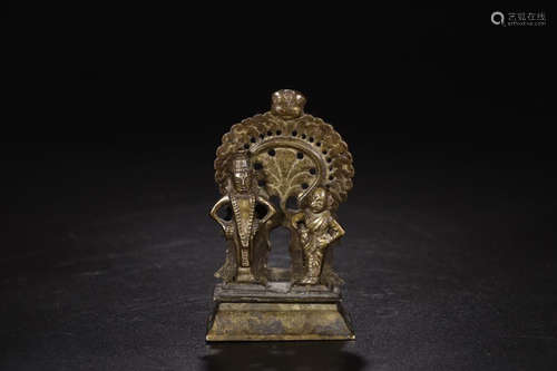 A COPPER GILT BUDDHA STATUE