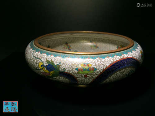 A CLOISONNE BRUSH WASHER