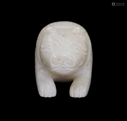 A JADE ORNAMENT OF PIG SHAPED