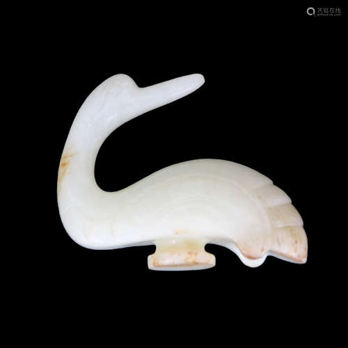 A JADE ORNAMENT OF GOOSE SHAPED