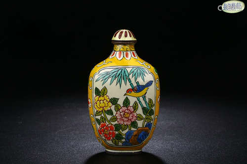 A BRONZE ENAMELED SNUFF BOTTLE