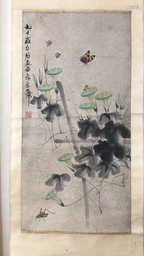 A QIBAISHI  FLOWERS AND INSCETS PATTERN