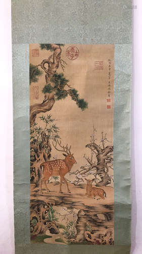 A SHENQUAN PAINTED ANIMALS PAINTING (JUANBEN)