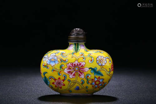 A BRONZE ENAMELED SNUFF BOTTLE