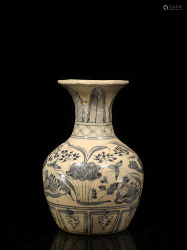 A PORCELAIN VASE OF LOTUS FLOWER&YUANYANG PAINTING