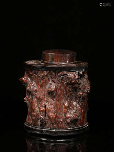 A ZITAN WOOD&BURL TEA JAR