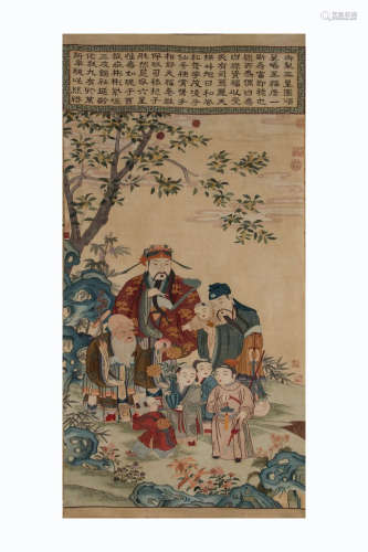 A CHINESE SILK TAPESTRY OF STORY