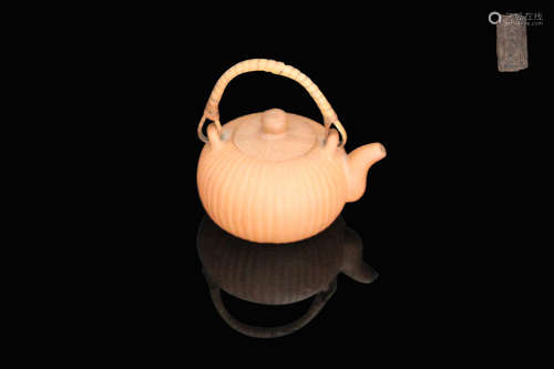 A MING YUAN LUO MARK ZISHA POT WITH PUMPKIN SHAPED