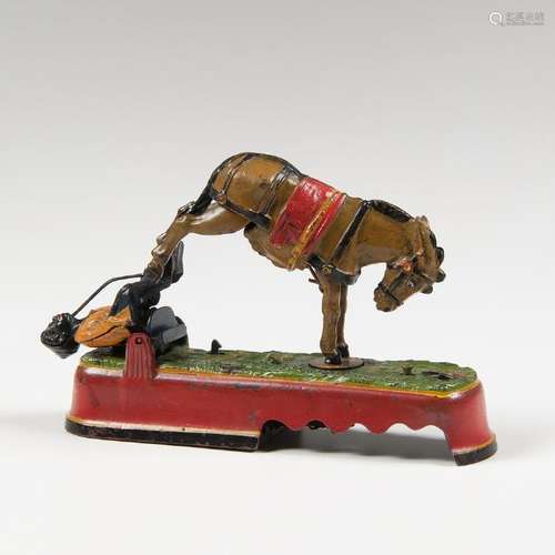 J. & E. Stevens 'Spise a Mule Bench Mechanical Bank