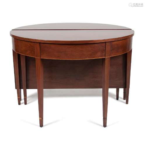 Hepplewhite Demilune Two-Part Banquet Table