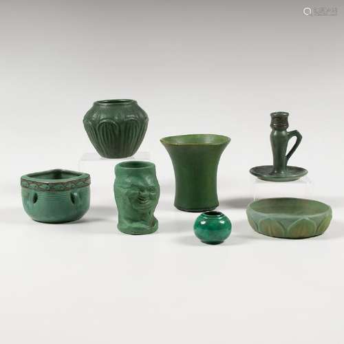 Wheately, Denby, Cowan Art Pottery all in Green Matte