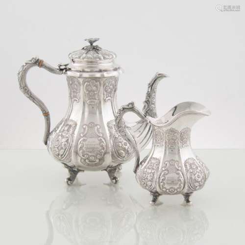 William Adams Silver Presentation Teapot and Pitcher