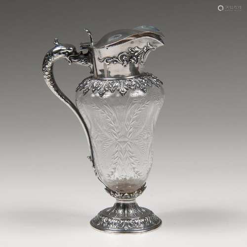 Durgin Sterling and Crystal Pitcher