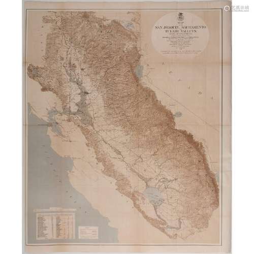 1873 Map of the San Joaquin, Sacramento, and Tulare