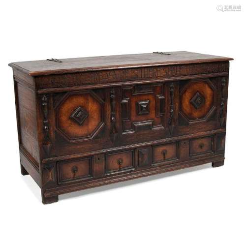 Jacobean Style Carved Oak Blanket Chest