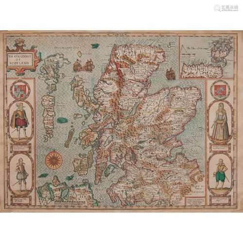 John Speed (British, 1552-1629) Engraved Map of