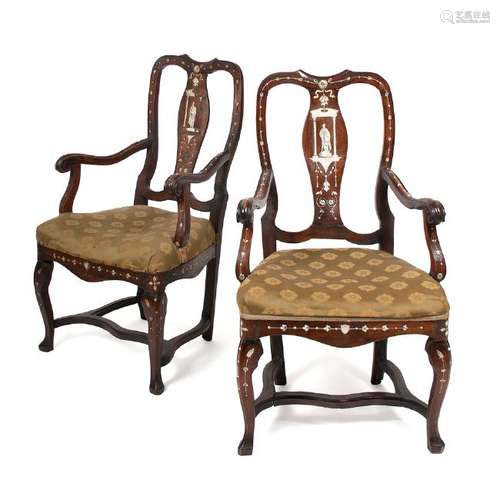 Italian Inlaid Armchairs