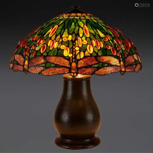 Dragonfly Leaded Glass Lamp after Tiffany