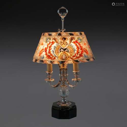 Pairpoint Lamp with Reverse-Painted Directoire Shade