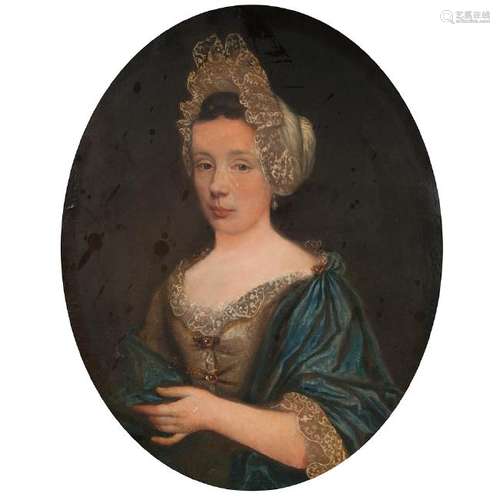 18th Century Portrait of Marie-Jeanne D'Aumale, Oil on