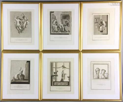 Set of Six Italian 18thC Classical Engravings