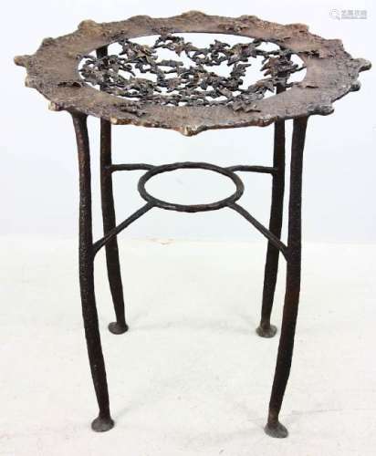 Bronze Table with Figural Vine Design