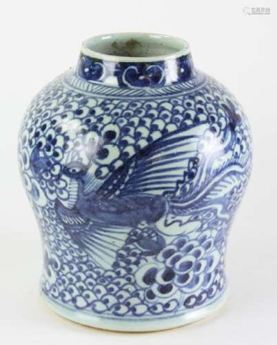 18thC Chinese Blue and White Porcelain Jar