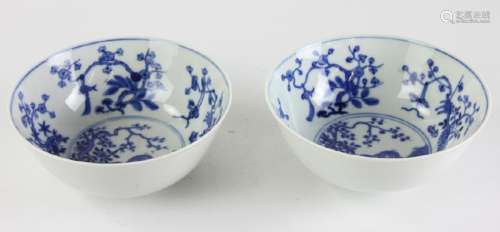 Pair of Chinese Blue and White Guangxu Bowls