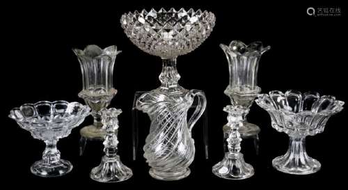 19th Century Colorless Glass Pieces