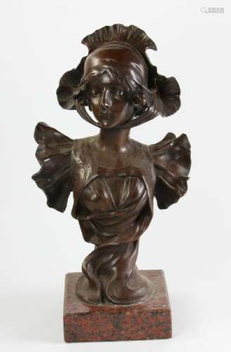 Signed H. Jacobs, Bronze Figure of Victorian Woman