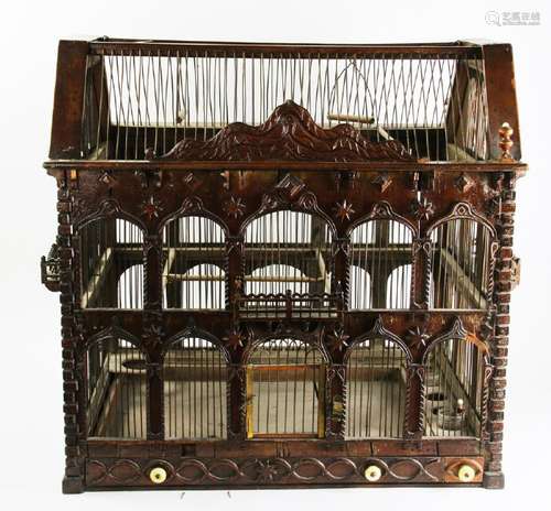 Victorian Wooden Bird Cage