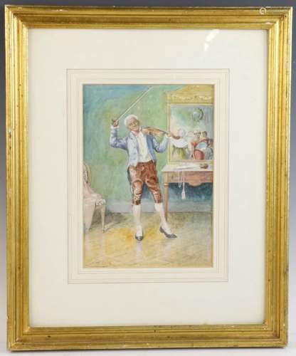 J Anton Symington Violinest Watercolor