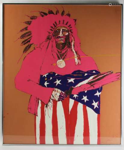 Fritz Scholder, Colored Lithograph
