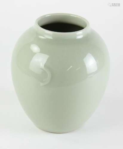 Chinese Green Porcelain Lotus Shaped Vase