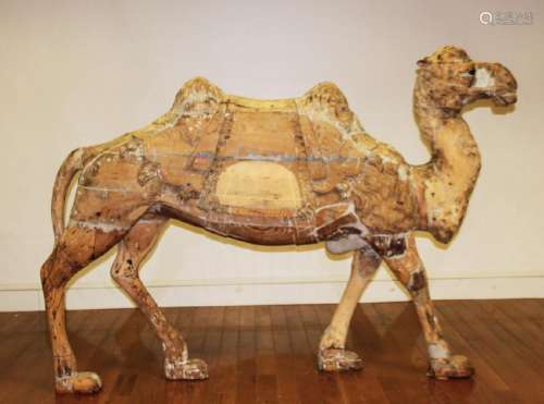 Rare Marcus Charles Illions Carved Carousel Camel