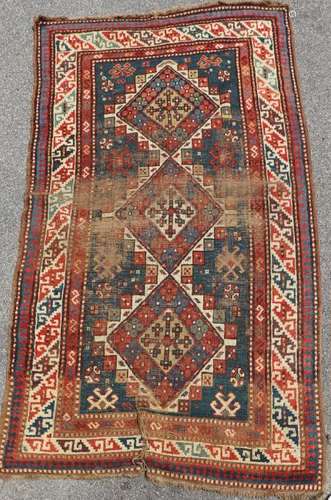 Antique Caucasian Medallion Rug