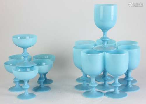 Blue Milk Glass Stemware